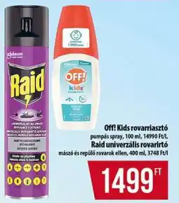 Coop Off! Kids rovarriasztó, Raid univerzális rovarirtó ajánlat