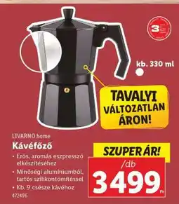 Lidl LIVARNO home Kávéfőző ajánlat
