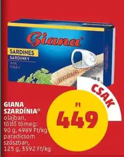 PENNY GIANA szardínia ajánlat