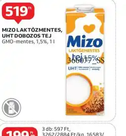 Auchan Mizo laktzmentes UHT dobozos tej ajánlat