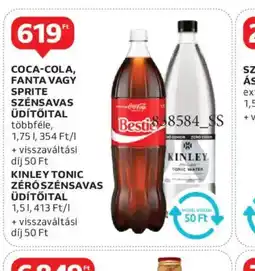 Auchan Kinley Tonic Zero szénsavas üdítőital ajánlat