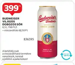 Auchan Budweiser Világos Dobozos Sör ajánlat