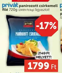 PRIVÁT Privat panírozott csirkemell filé ajánlat