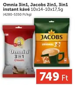 PRIVÁT Omnia 3in1, Jacobs 2in1, 3in1 instant kávé ajánlat