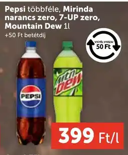 PRIVÁT Pepsi, Mirinda narancs zero, 7-UP zero, Mountain Dew ajánlat