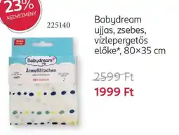 Rossmann Babydream ujjas, zsebes, vízlepergetős előke ajánlat