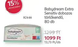 Rossmann Babydream Extra Sensitiv dobozos törlőkendő ajánlat