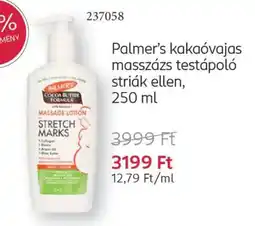 Rossmann Palmer's kakaóvajas masszázs testápoló striák ellen ajánlat