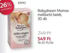 Rossmann Babydream Mamas melltartó betét ajánlat
