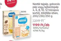 Rossmann Nestlé tejpép, gabonás pép vagy tejberizspép 4, 6, 8, 10, 12 hónapos kortól ajánlat
