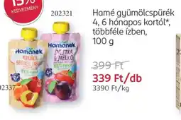 Rossmann Hamé gyümölcspürék 4, 6 hónapos kortól ajánlat