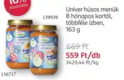 Rossmann Univer húsos menük 8 hónapos kortól ajánlat