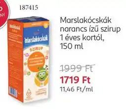 Rossmann Marslakócskák narancs ízű szirup 1 éves kortól ajánlat