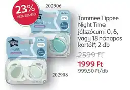 Rossmann Tommee Tippee Night Time játszócumi 0, 6, vagy 18 hónapos kortól ajánlat