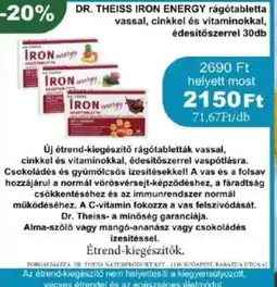 PatikaPlus Dr. theiss iron energy rágótabletta vassal stb. ajánlat
