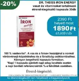 PatikaPlus Dr. Theiss iron energy vasat és vitaminokat tartalmazó étrend-kiegészítő kapszula ajánlat