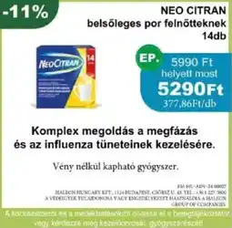 PatikaPlus Neo citran belsőleges por felnőtteknek ajánlat