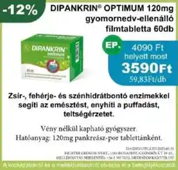 PatikaPlus Dipankrin optimum gyomornedv-ellenálló filmtabletta ajánlat