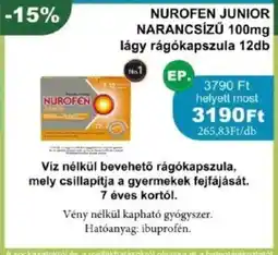 PatikaPlus Nurofen junior narancsízü lágy rágókapszula ajánlat