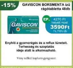 PatikaPlus Gaviscon borsmenta ízű rágótabletta ajánlat