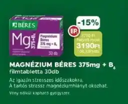 PatikaPlus Magnézium béres 375mg + b filmtabletta ajánlat