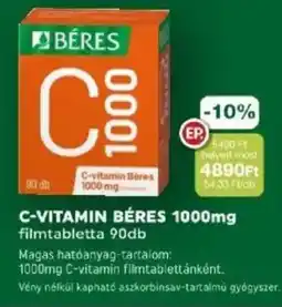 PatikaPlus C-vitamin béres filmtabletta ajánlat