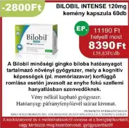 PatikaPlus Bilobil intense kemény kapszula ajánlat