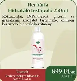 Herbária Herbária Hidratáló testápoló ajánlat