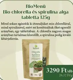Herbária BioMenü Bio chlorella és spirulina alga tabletta ajánlat
