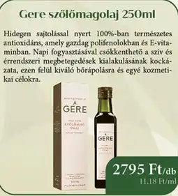 Herbária Gere szőlőmagolaj ajánlat
