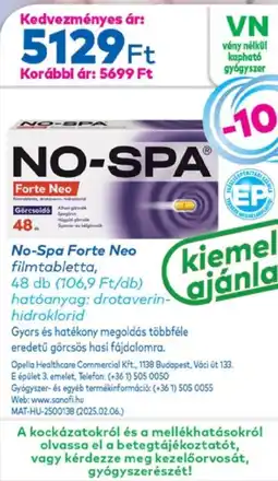 Gyöngy Patikák No-Spa Forte Neo filmtabletta ajánlat