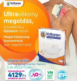 Gyöngy Patikák Voltaren ActiGo gyógyszeres tapasz ajánlat