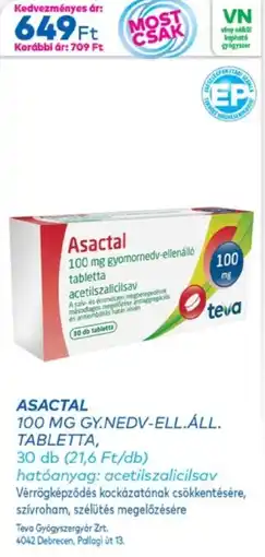 Gyöngy Patikák Asactal Tabletta ajánlat