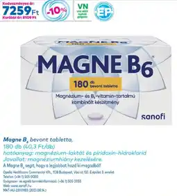 Gyöngy Patikák Magne B6 bevont tabletta ajánlat