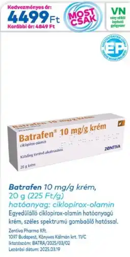 Gyöngy Patikák Batrafen krém ajánlat