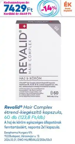 Gyöngy Patikák Revalid Hair Complex étrend-kiegészítő kapszula ajánlat