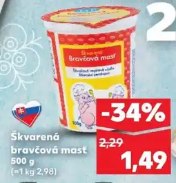 Kaufland SK Škvarená bravčová masť ajánlat