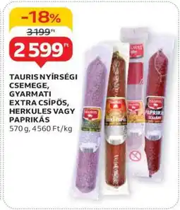 Auchan Tauris Nyírségi Csemege, Gyarmati Extra Csípős, Herkules vagy Paprikás ajánlat