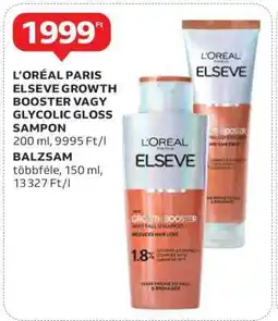 Auchan L'ORÉAL PARIS ELSEVE GROWTH BOOSTER VAGY GLYCOLIC GLOSS SAMPON ajánlat