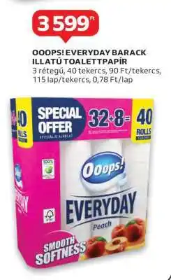 Auchan OOOPS! Everyday Barack Illatú Toalettpapír ajánlat