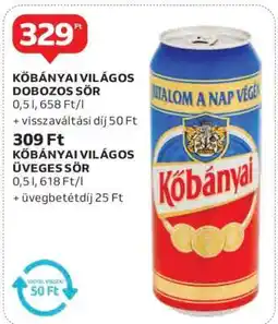 Auchan Kőbányai Világos Dobozos Sör ajánlat