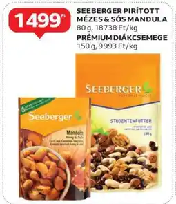 Auchan Seeberger Pirított Mézes & Sós Mandula, Prémium Diákcsemege ajánlat