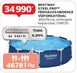 Auchan BESTWAY STEEL PRO FÉMVÁZAS MEDENCE VÍZFORGATÓVAL ajánlat