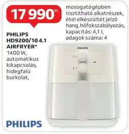 Auchan PHILIPS HD9200/10 4.1 AIRFRYER ajánlat