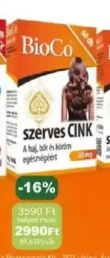 PatikaPlus BioCo szerves cink ajánlat