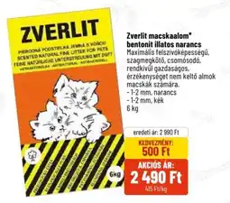 Alpha Zoo Zverlit macskaalom bentonit illatos narancs ajánlat