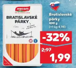 Kaufland SK Mecom bratislavské párky ajánlat