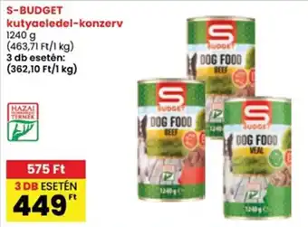 Interspar S-budget kutyaeledel-konzerv ajánlat