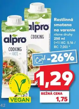 Kaufland SK Alpro Rastlinná smotana na varenie ajánlat
