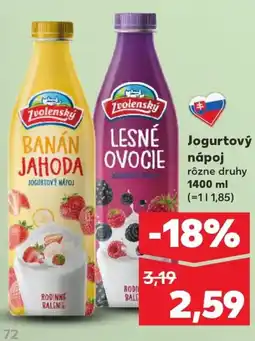 Kaufland SK Zvolensky Jogurtový nápoj ajánlat